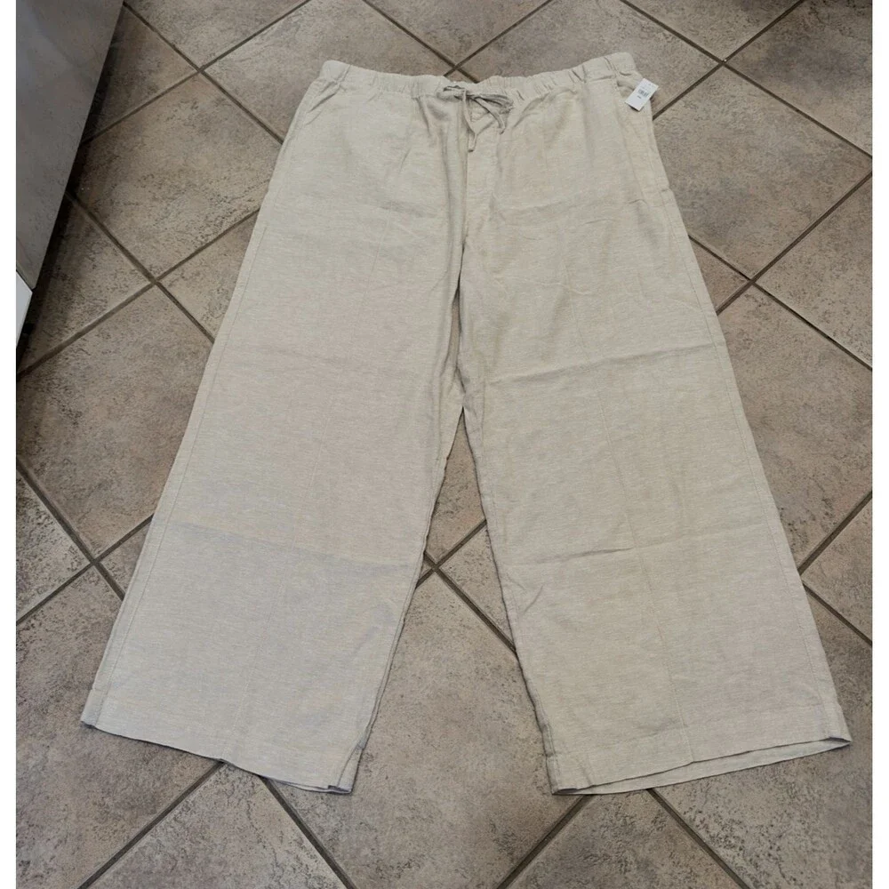 NWT Gap Linen Flax Wide Leg Pull On Pants Women's XL coastal summer pants - Picture 15 of 15